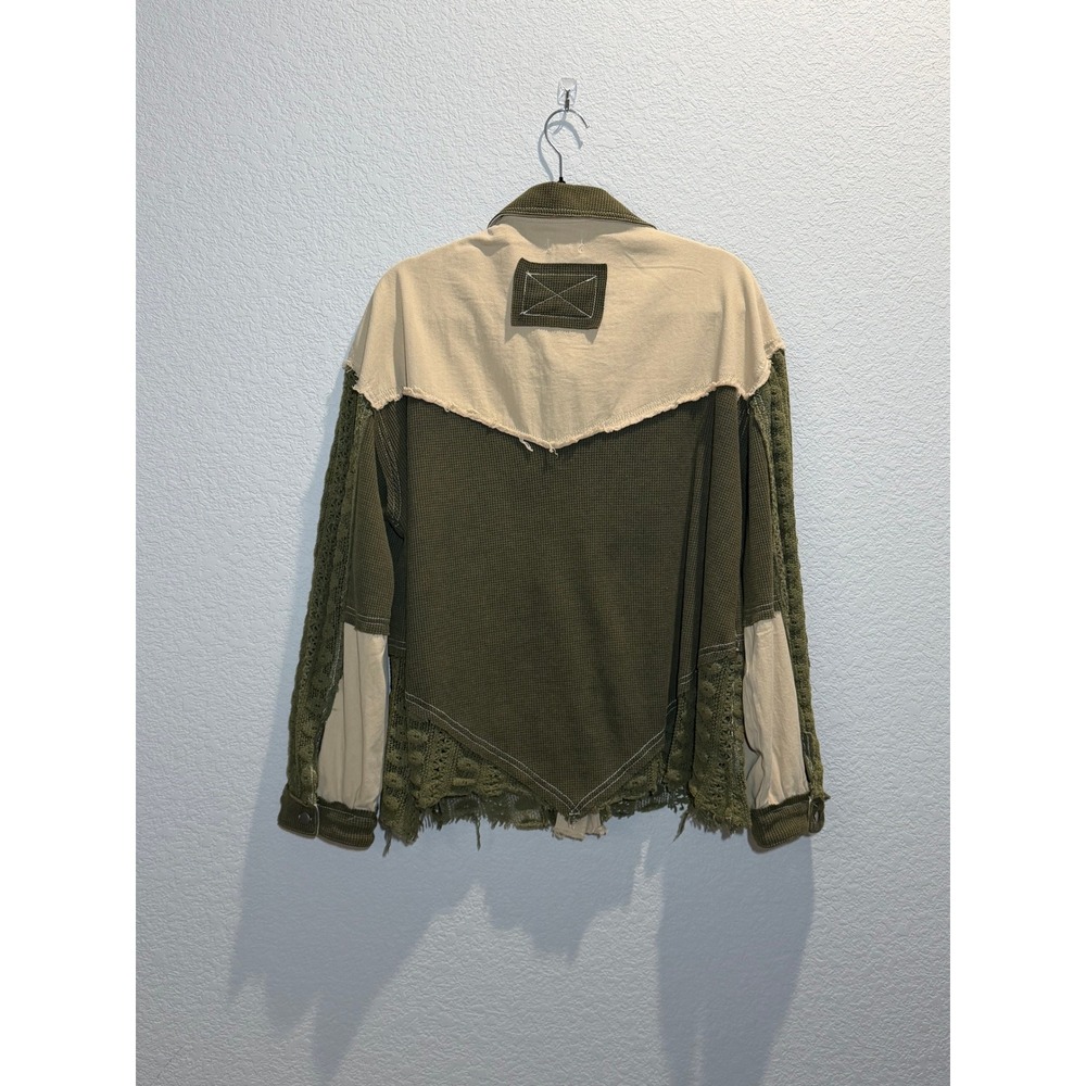 POL Women's Patchwork Oversized Shacket Size Medium - Picture 2 of 3